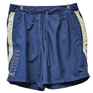Under Armour Shorts Mens Large Blue SpeedPocket Lined Run Fitted Heatgear